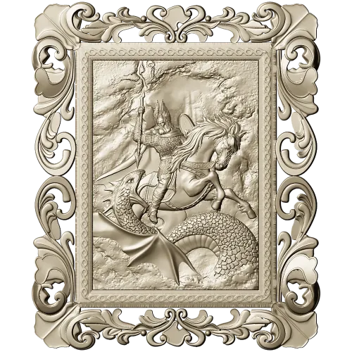 Dragon Slayer Relief - high-relief STL panel for CNC