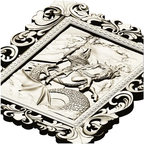 Dragon Slayer Relief - high-relief STL panel for CNC