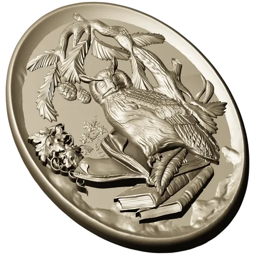 Scholar's Owl Oval Relief STL