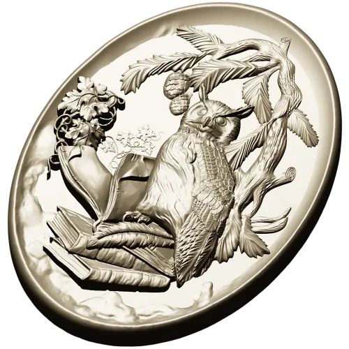 Scholar's Owl Oval Relief STL