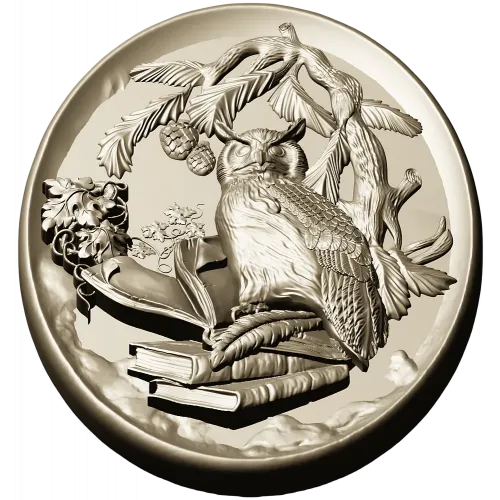 Scholar's Owl Oval Relief STL
