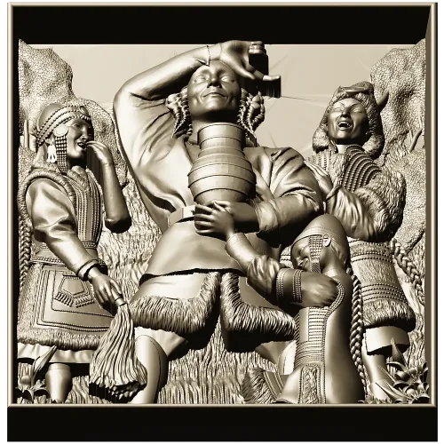 Harvest Revelry - High-Relief STL Panel for CNC