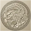 Феникс и пионы - рельефная розетка STL для ЧПУ