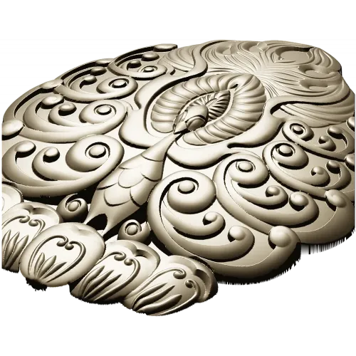 Феникс-рельеф в стиле павлина - 3D модель STL для ЧПУ