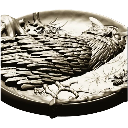 Owl Medallion Relief STL for CNC