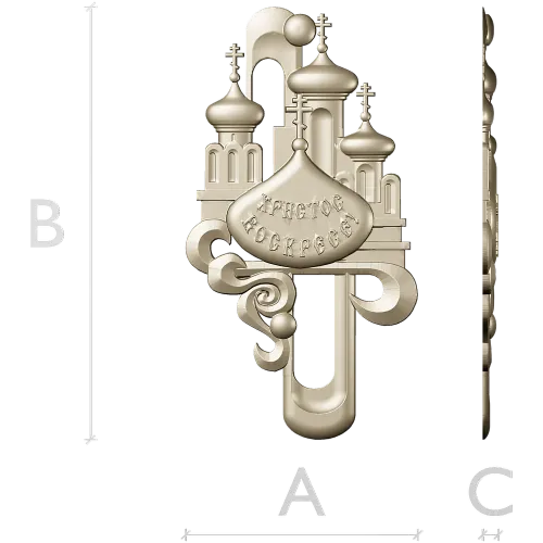 Easter cathedral relief - 3D STL model for CNC carving