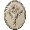 Винтажный овальный медальон "Ваза с розами" - STL модель для ЧПУ