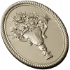 Винтажный овальный медальон "Ваза с розами" - STL модель для ЧПУ
