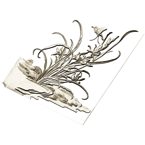 Орхидейный уголок - 3D модель STL для ЧПУ, декоративный угловой барельеф