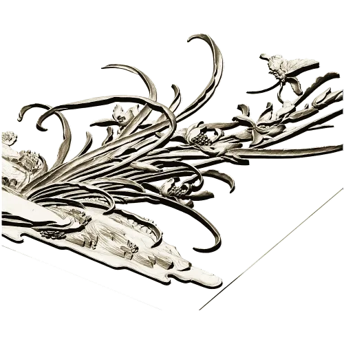Орхидейный уголок - 3D модель STL для ЧПУ, декоративный угловой барельеф