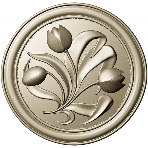Tulip Medallion - STL 3D model for CNC milling