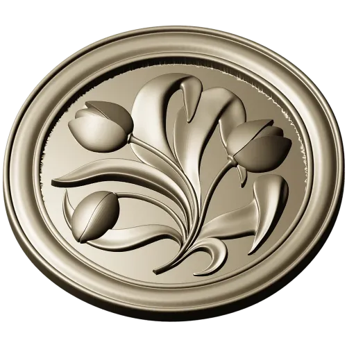 Tulip Medallion - STL 3D model for CNC milling