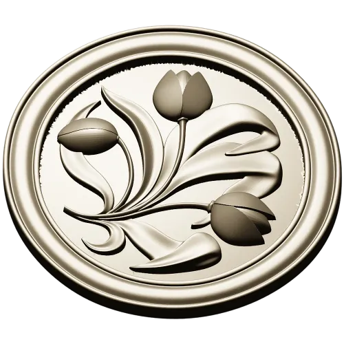 Tulip Medallion - STL 3D model for CNC milling
