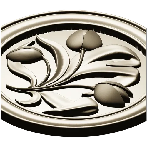 Tulip Medallion - STL 3D model for CNC milling