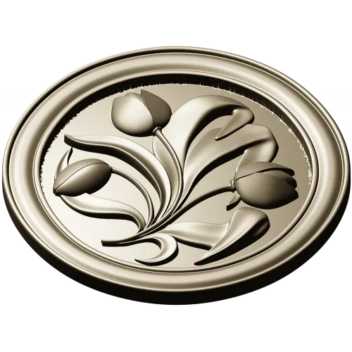 Tulip Medallion - STL 3D model for CNC milling