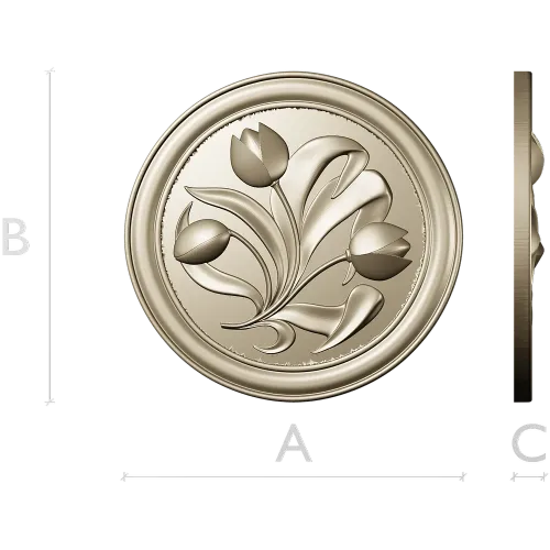 Tulip Medallion - STL 3D model for CNC milling