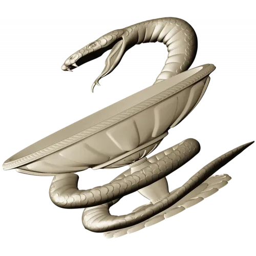 Чаша со змеей - 3D модель STL для ЧПУ