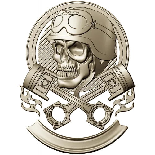 Piston Rider Skull STL for CNC