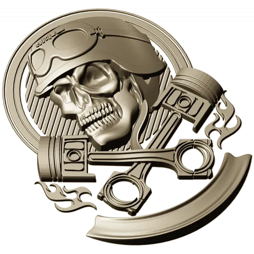 Piston Rider Skull STL for CNC