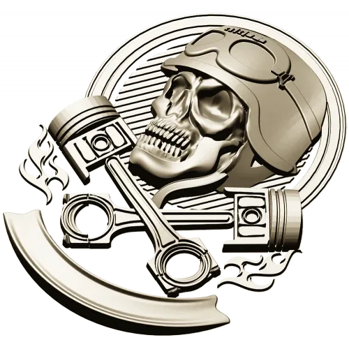 Piston Rider Skull STL for CNC