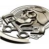 Piston Rider Skull STL for CNC