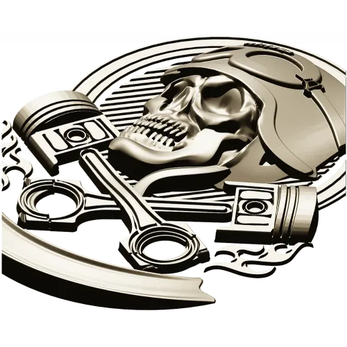 Piston Rider Skull STL for CNC