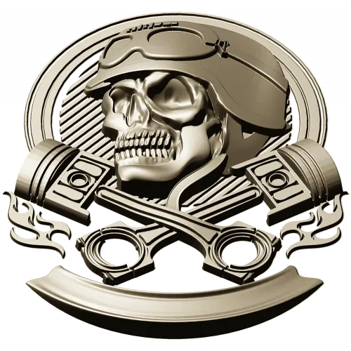 Piston Rider Skull STL for CNC