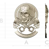 Piston Rider Skull STL for CNC
