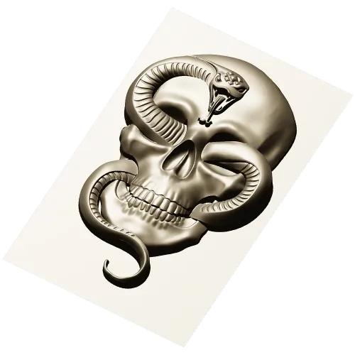 Viper's Embrace - Skull with Cobra high-relief STL