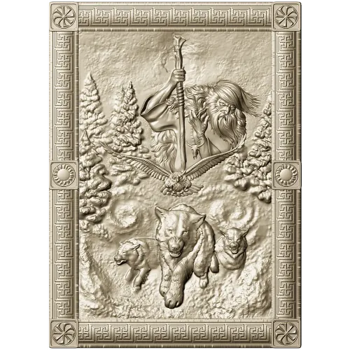 Chernobog high-relief plaque STL - 3D model for CNC carving