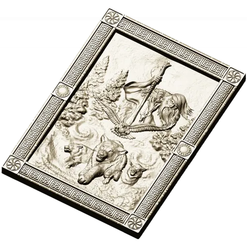 Chernobog high-relief plaque STL - 3D model for CNC carving