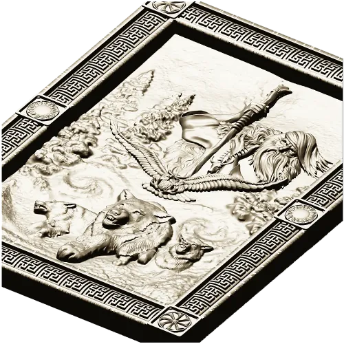 Chernobog high-relief plaque STL - 3D model for CNC carving