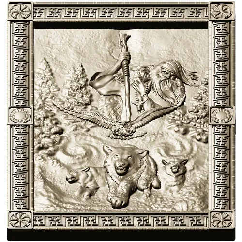 Chernobog high-relief plaque STL - 3D model for CNC carving