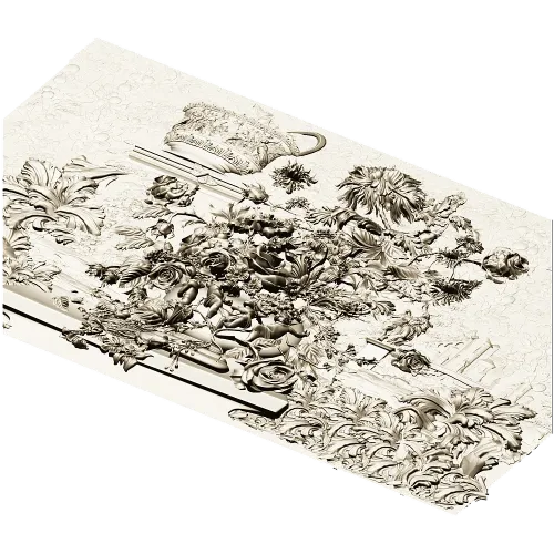Ornate Floral Urn Relief STL for CNC Router