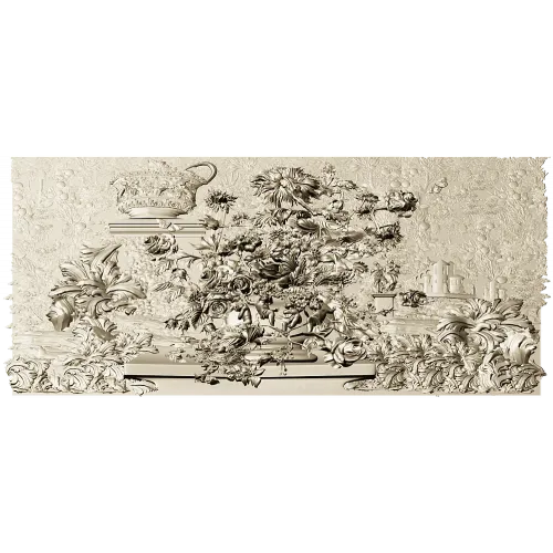 Ornate Floral Urn Relief STL for CNC Router