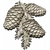 Pine Cone Cluster STL 3D model for CNC relief carving