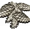 Pine Cone Cluster STL 3D model for CNC relief carving