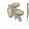 Pine Cone Cluster STL 3D model for CNC relief carving