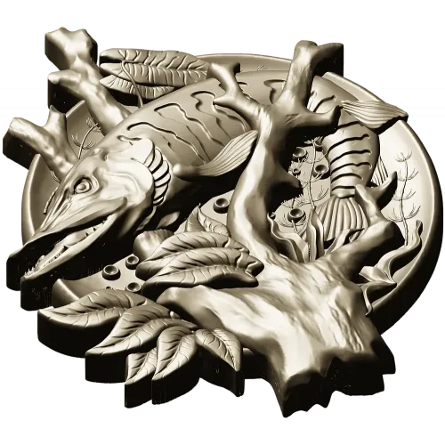 Pike Medallion STL for CNC - High-Relief Fish Plaque
