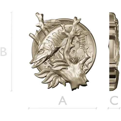 Pike Medallion STL for CNC - High-Relief Fish Plaque