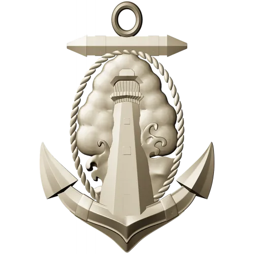Anchor and Lighthouse Emblem STL 3D Model for CNC