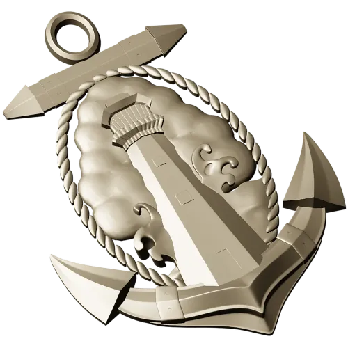 Anchor and Lighthouse Emblem STL 3D Model for CNC