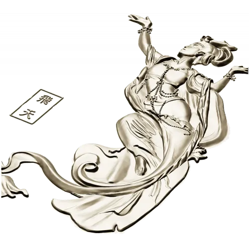 3D модель STL "Летящая небесная дева" для ЧПУ - рельеф в восточном стиле