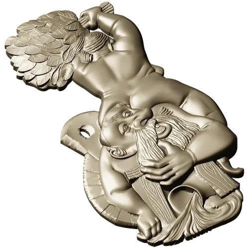 Рельефная 3D модель "Парящий банщик" - STL для ЧПУ