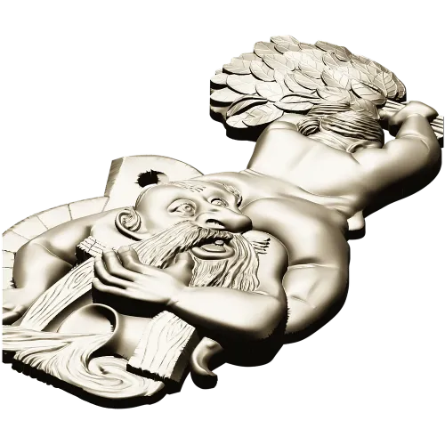 Рельефная 3D модель "Парящий банщик" - STL для ЧПУ