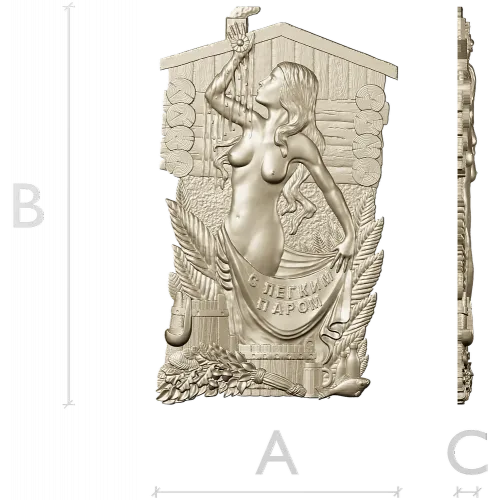 Steam Nymph Relief - STL 3D model for CNC carving