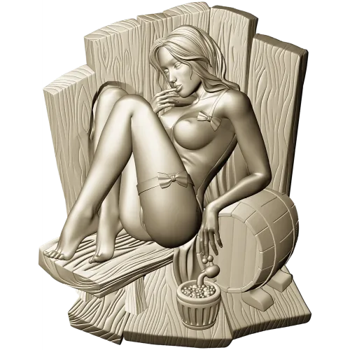 High-relief Sauna Maiden STL for CNC Router