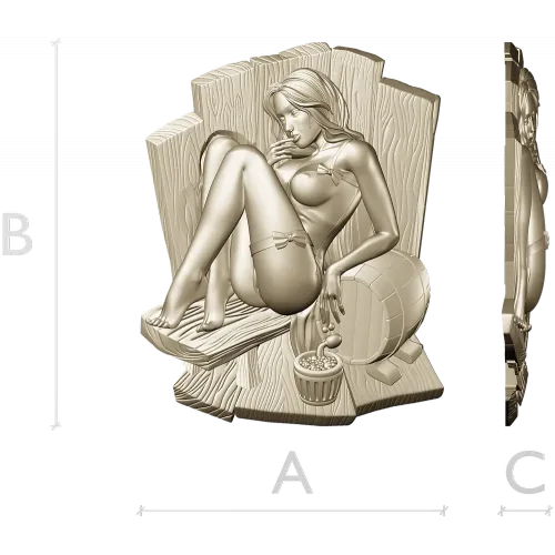 High-relief Sauna Maiden STL for CNC Router