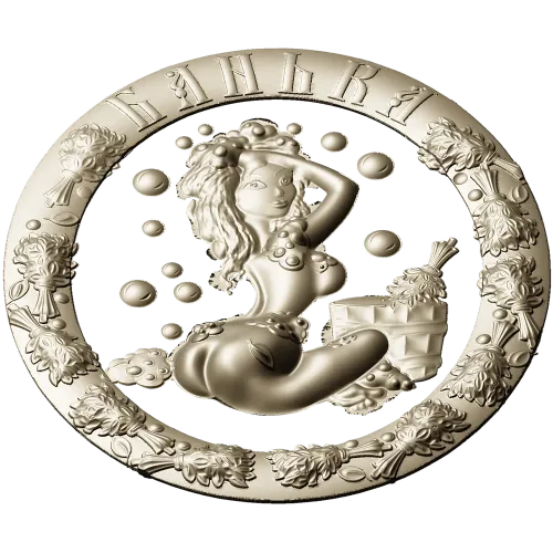 Sauna Nymph Medallion - detailed STL 3D model for CNC