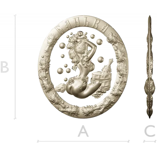Sauna Nymph Medallion - detailed STL 3D model for CNC